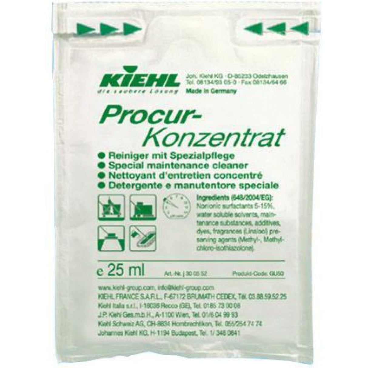 Kiehl Procur-Konzentrat Wischpflege DIN 18032 – Karton, 240 Dosierbeutel à 25 ml