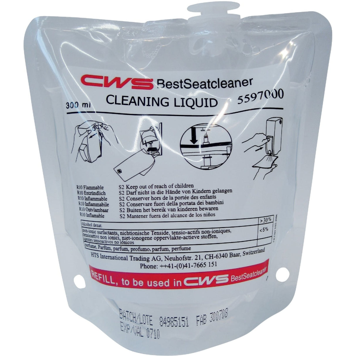 CWS Reinigungs-Liquid Toilettenreiniger, schnelltrocknend, VAH/DGHM-zertifiziert, für den CWS Seatcleaner – Ansicht 2