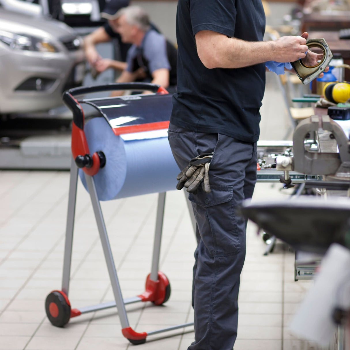 Tork Advanced Wischtuch 440, 3-lagig, blau, W1/W2 – widerstandsfähig, mit Prägung – Ansicht 3