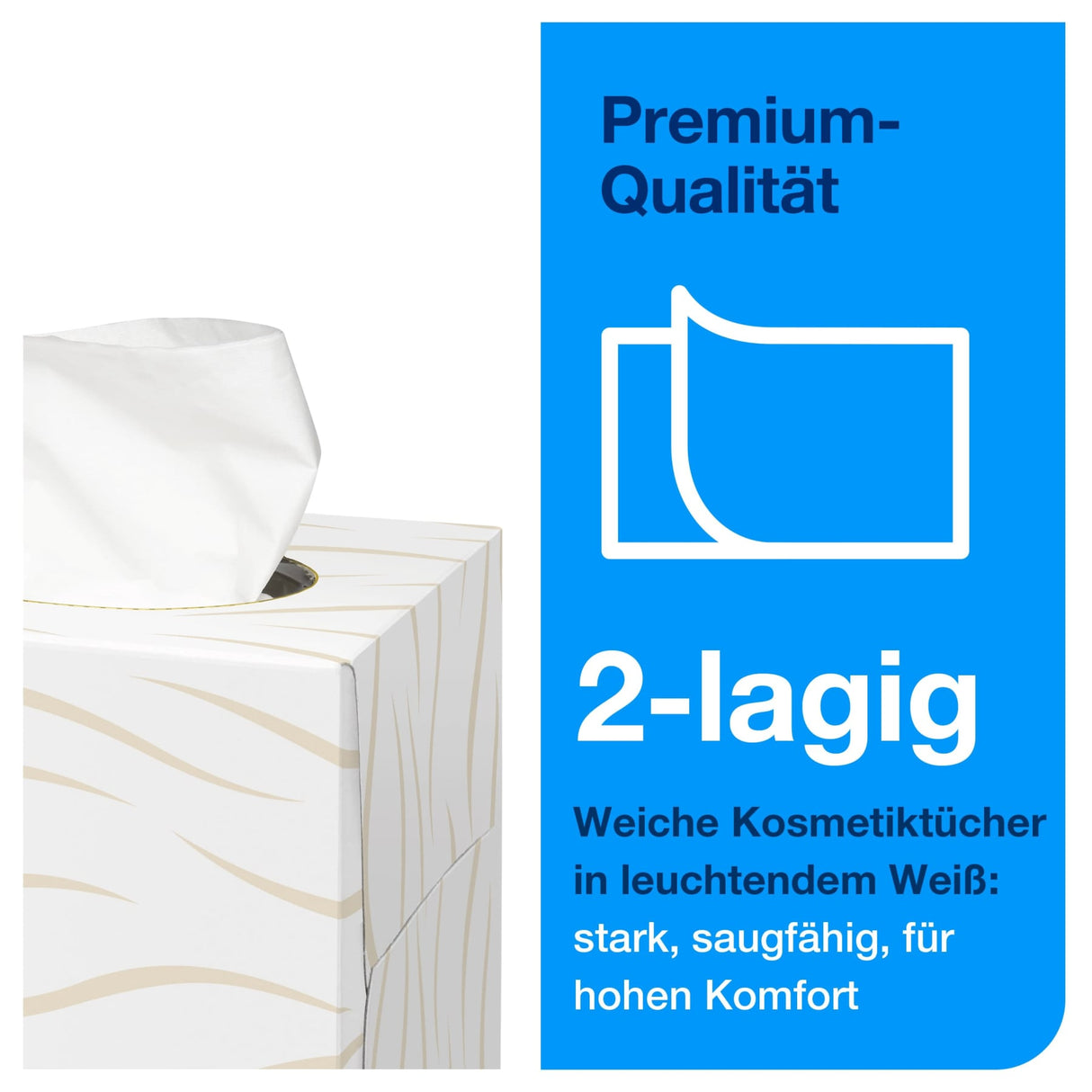 Tork Extra weiche Kosmetiktücher im Spenderwürfel, 2-lagig, weiß – Ansicht 5