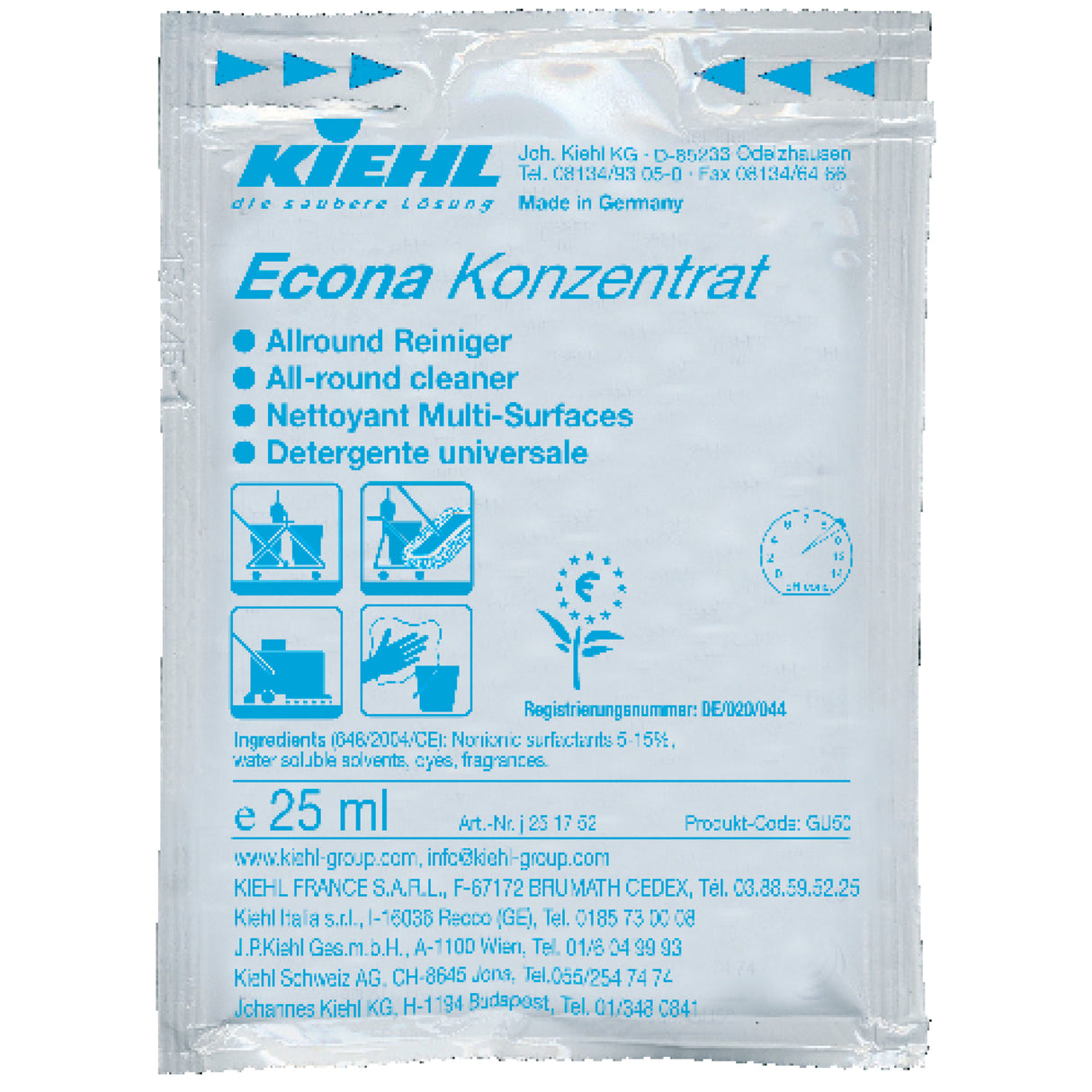 Kiehl Econa-Konzentrat Allzweckreiniger – 25 ml - Dosierbeutel (1 Karton = 240 Beutel)