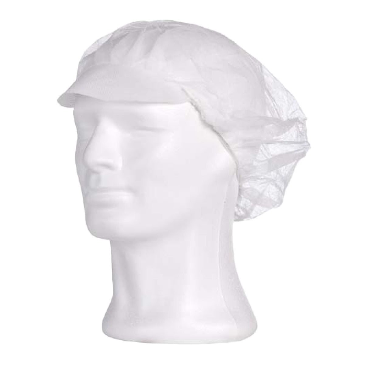 AMPri Med-Comfort Baretthaube mit Schirm, PP, 50 cm - 1 Packung = 100 Stück, Farbe: weiß