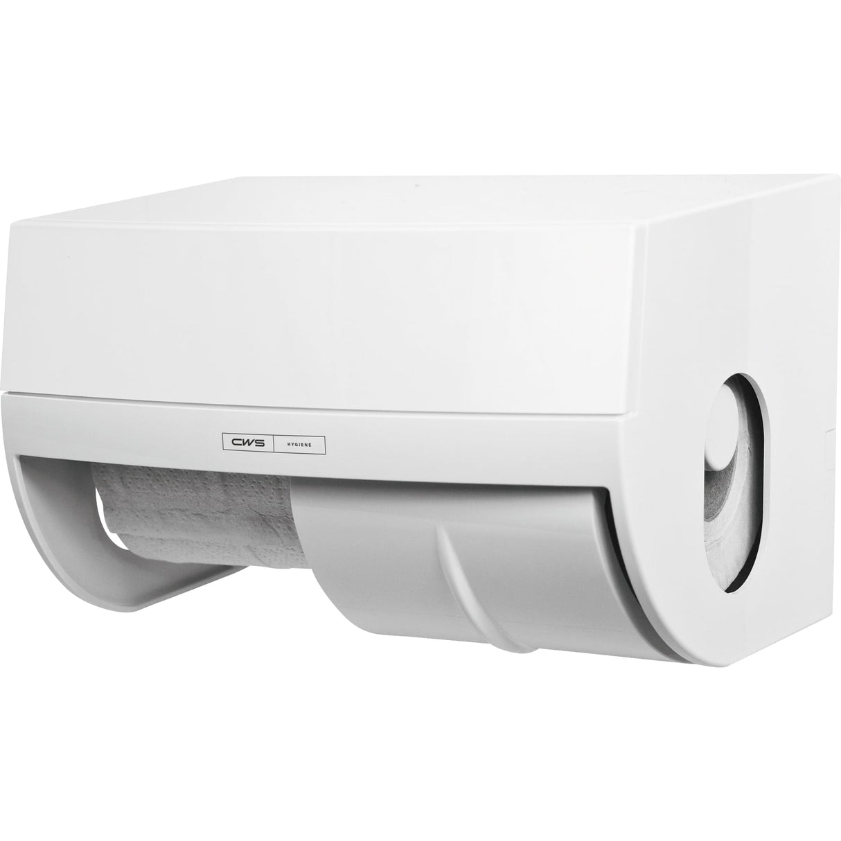 CWS Paradise Toiletpaper Toilettenpapierspender für 2 Rollen, mit Panel und Reservefunktion – Ansicht 3
