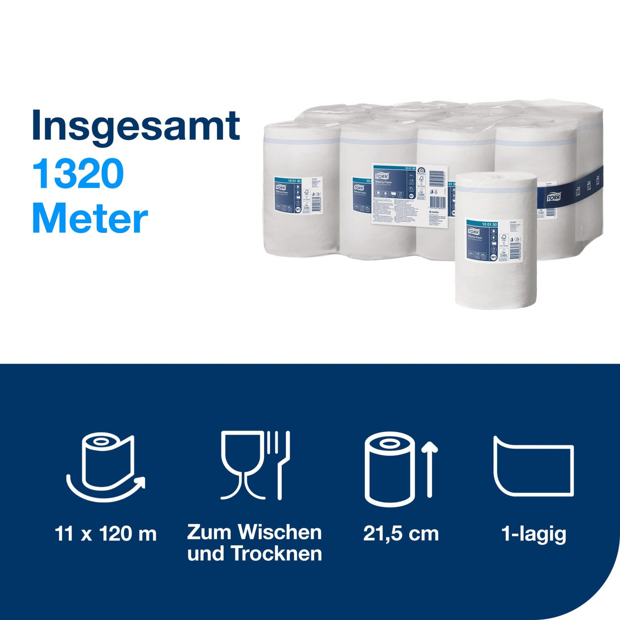 Tork Advanced Papierwischtuch 415, 1-lagig, weiß, M1 – Ansicht 2