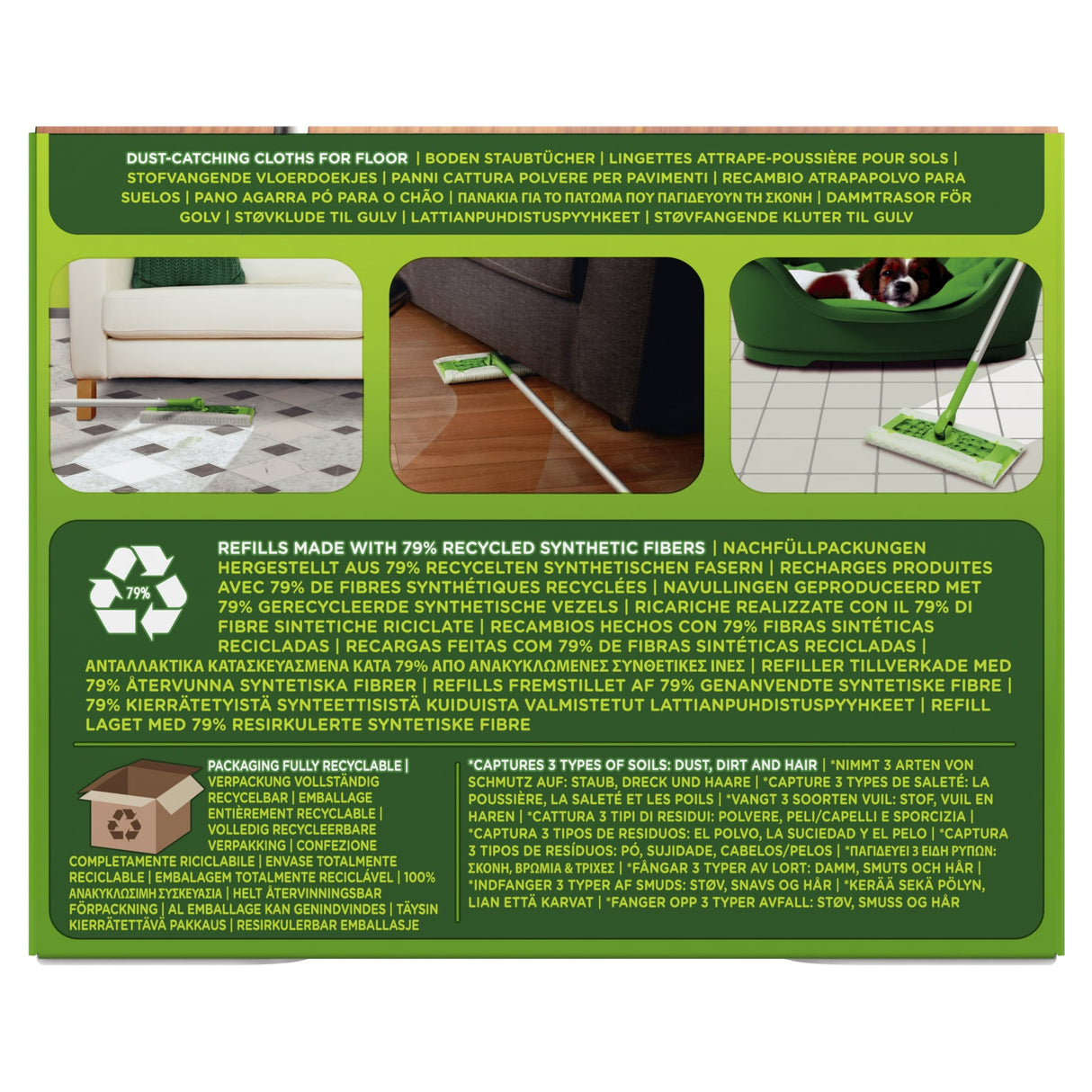 Swiffer Dry Wischtücher trocken, Nachfüllpackung mit 3D-Struktur – Ansicht 3
