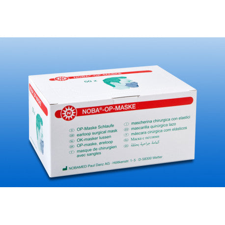 Noba Op-Maske blau mit Bändern 50 Stück