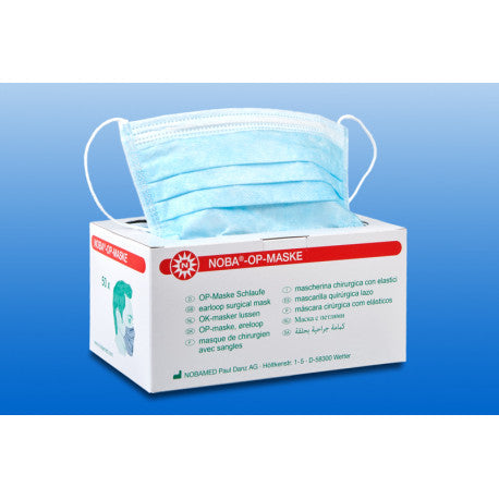 Noba Op-Maske blau mit Bändern 50 Stück