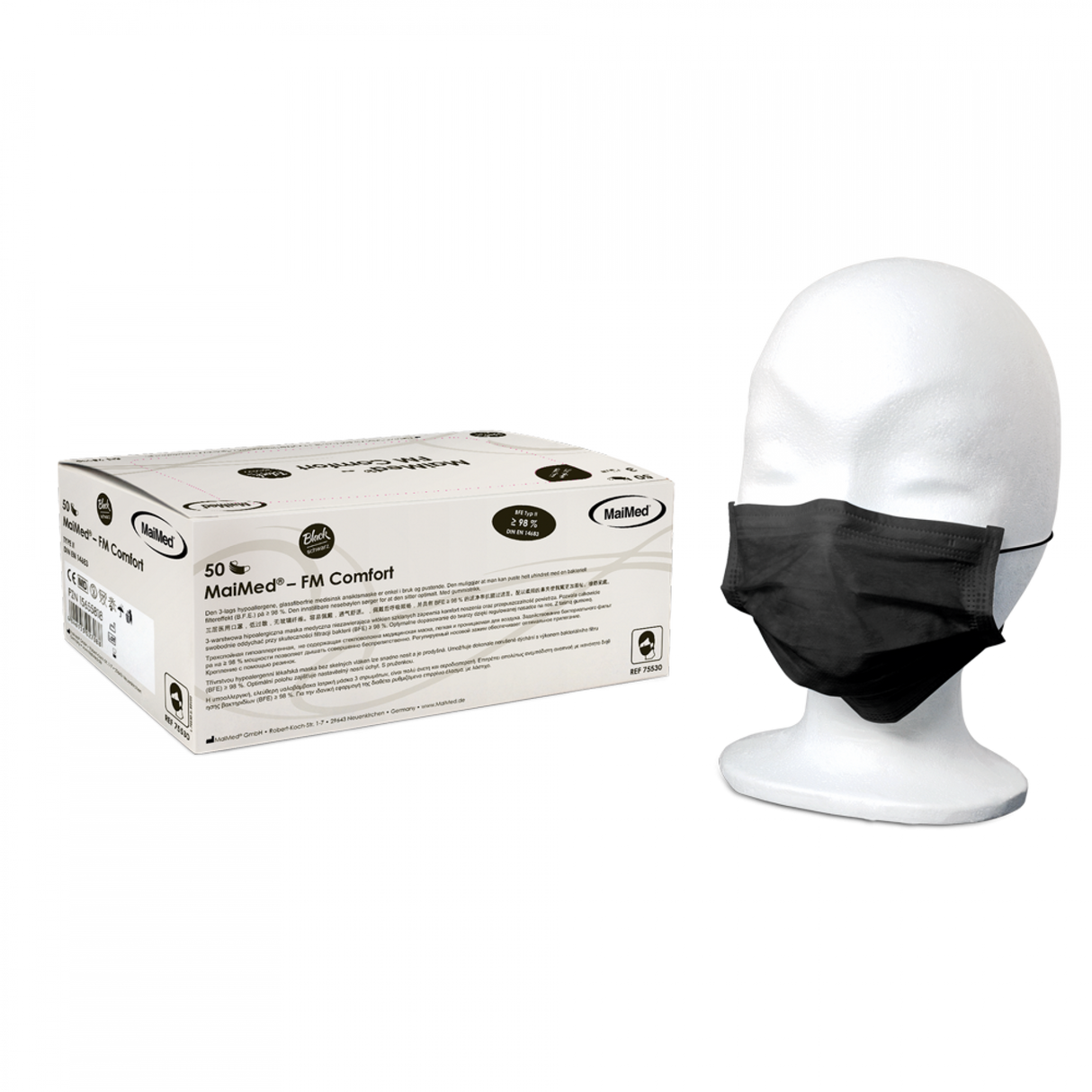 MaiMed® – FM Comfort OP-Mundschutz (schwarz)