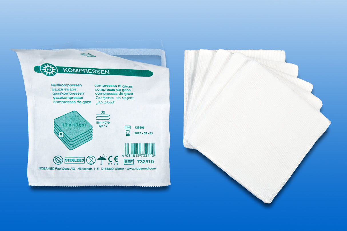 NOBA Kompresse steril 32-lagig 10 cm x 10 cm P5 8 Stück
