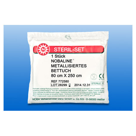 NOBA Nobaline® Aluminiumbeschichtetes Betttuch 80 cm x 250 cm