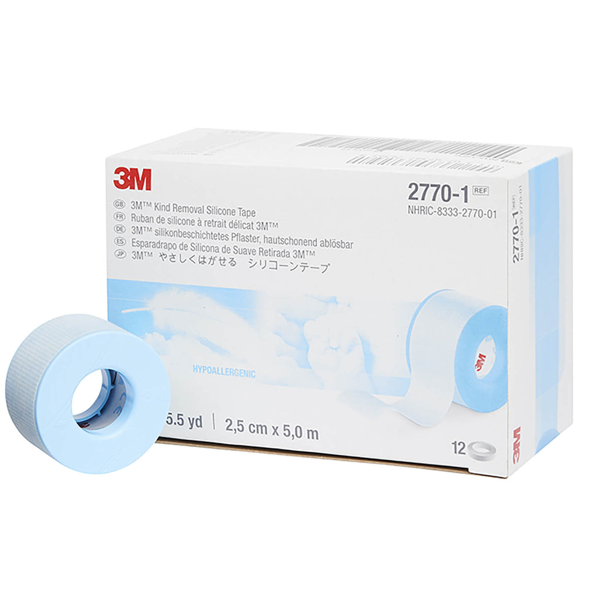 3M Micropore S Silikonpflaster 2,5 cm x 5 m (12 Stck.)