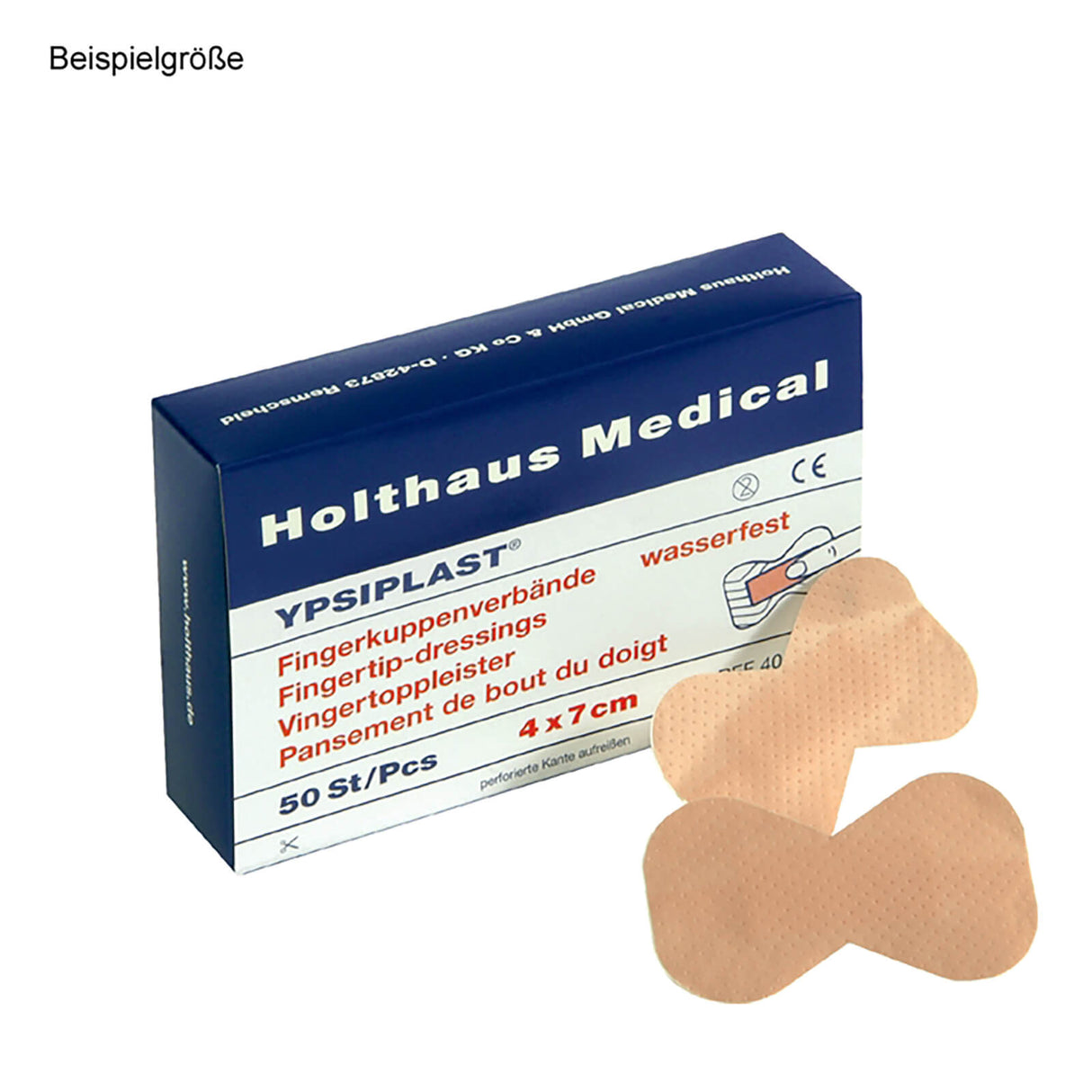 Holthaus Medical YPSIPLAST Fingerkuppenverband hautfarben 4 x 7 cm, wasserfest (50 Stck.)