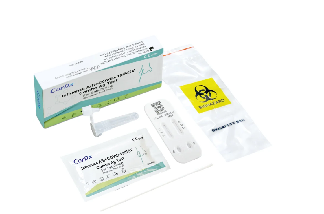 CorDx RSV, Influenza A + B und Covid-19 Combo Ag Kombitest