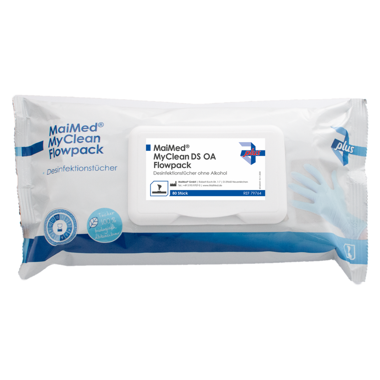 MaiMed® MyClean DS OA Flowpack Desinfektionstücher 80 Tücher 20 x 20 cm