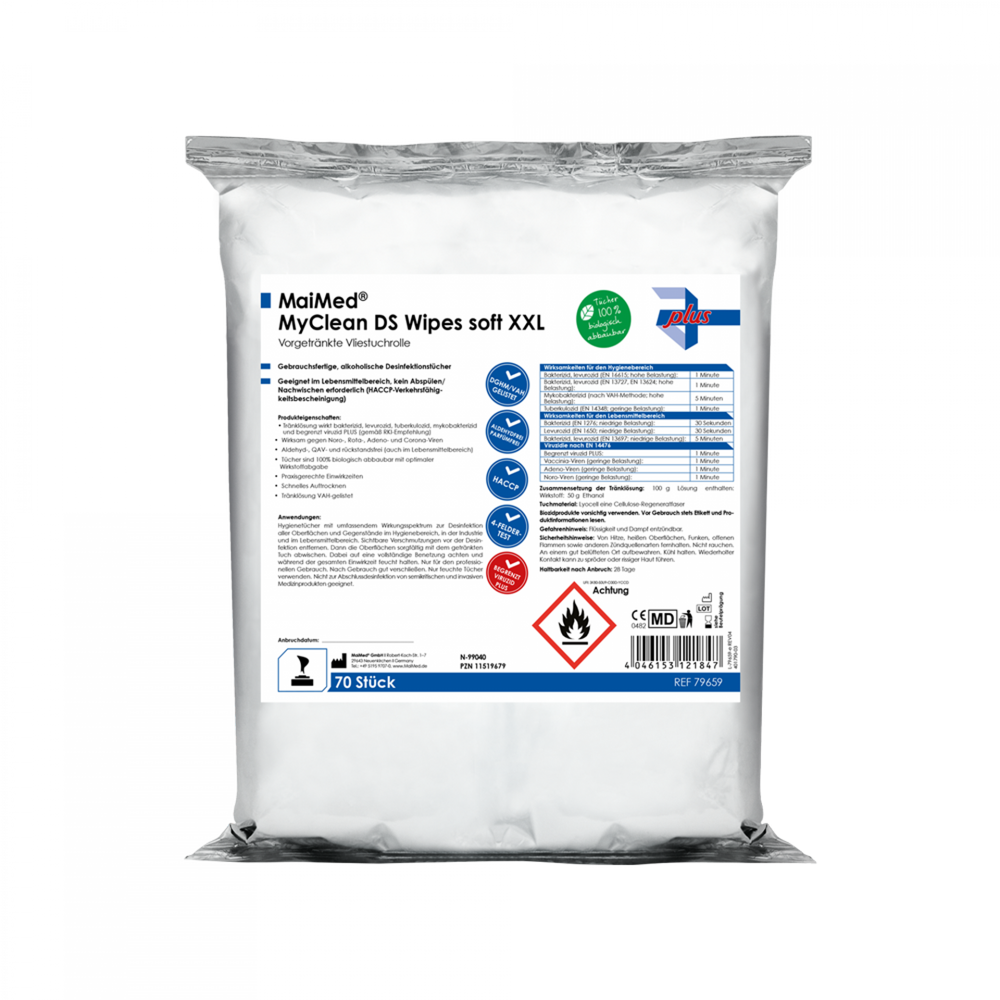 MaiMed® MyClean DS Wipes soft XXL Desinfektionstücher vorgetränkt 70 Blatt