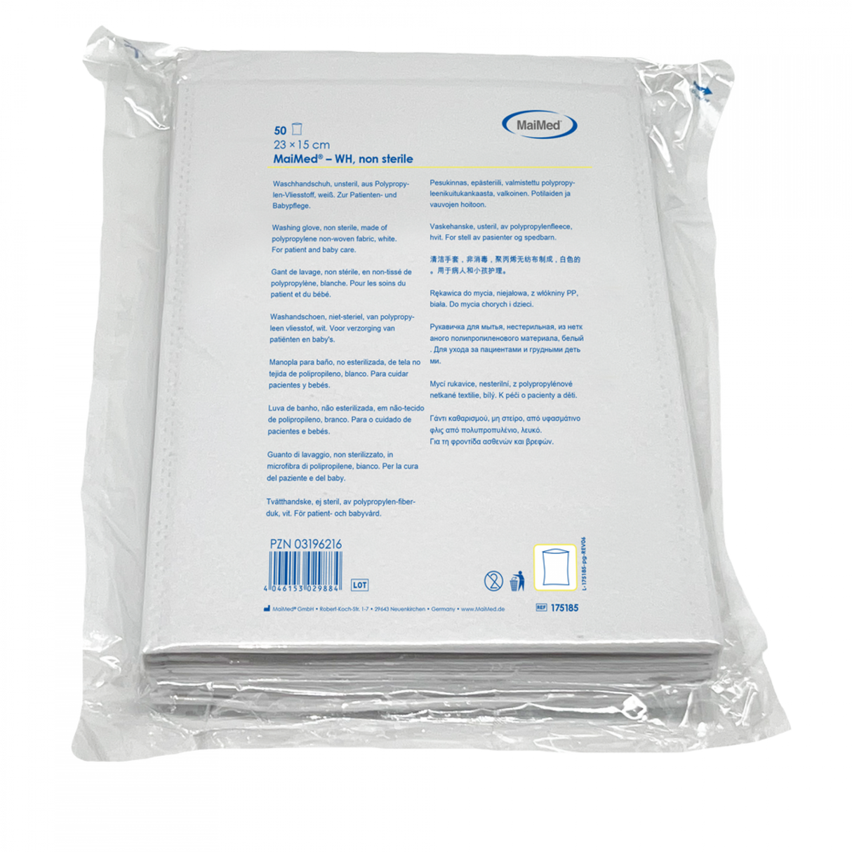 MaiMed® Waschhandschuhe weiß, aus Vlies 50 Stck.