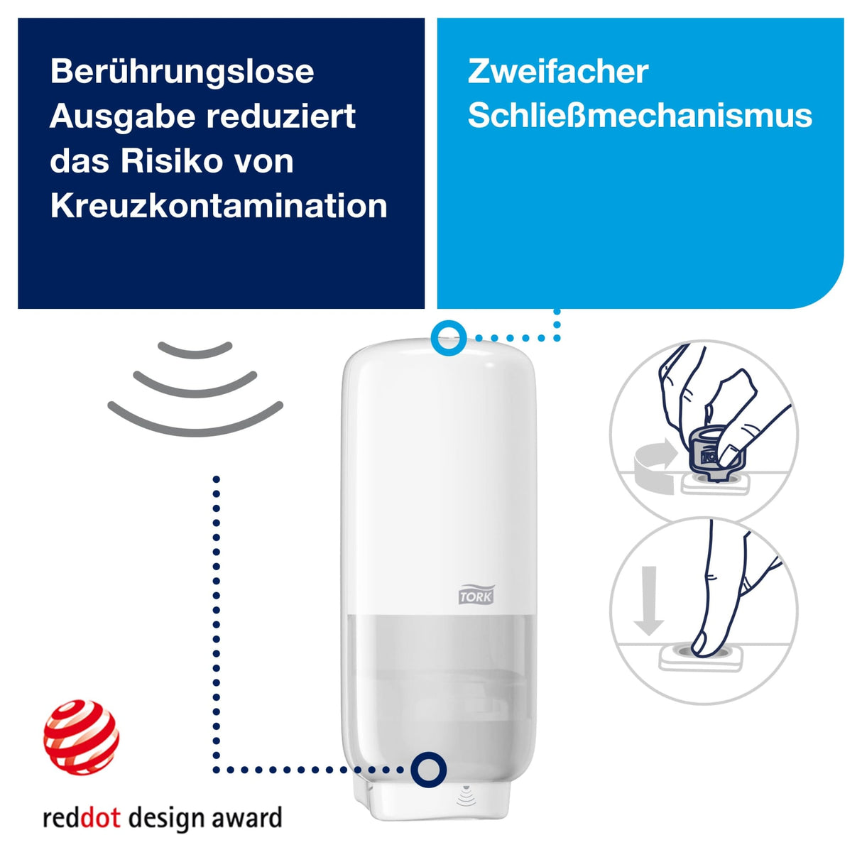 Tork Sensor Schaumseifenspender S4, berührungslos, mit Nachfüll-LED – Ansicht 5