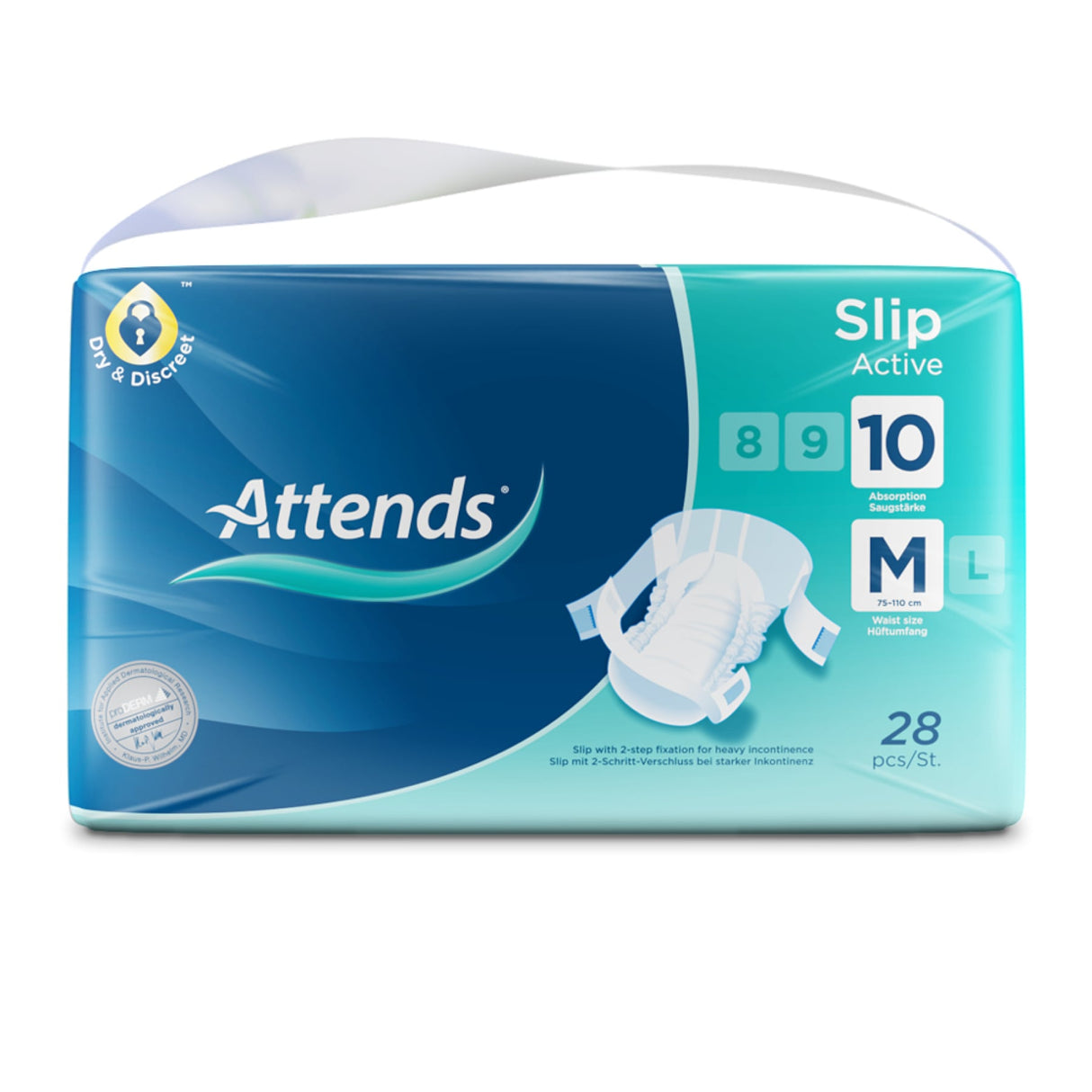 Attends Slip Active 10 Inkontinenzhosen mit 2-Schritt-Verschluss für starken Auslaufschutz, hautfreundlich – Ansicht 2