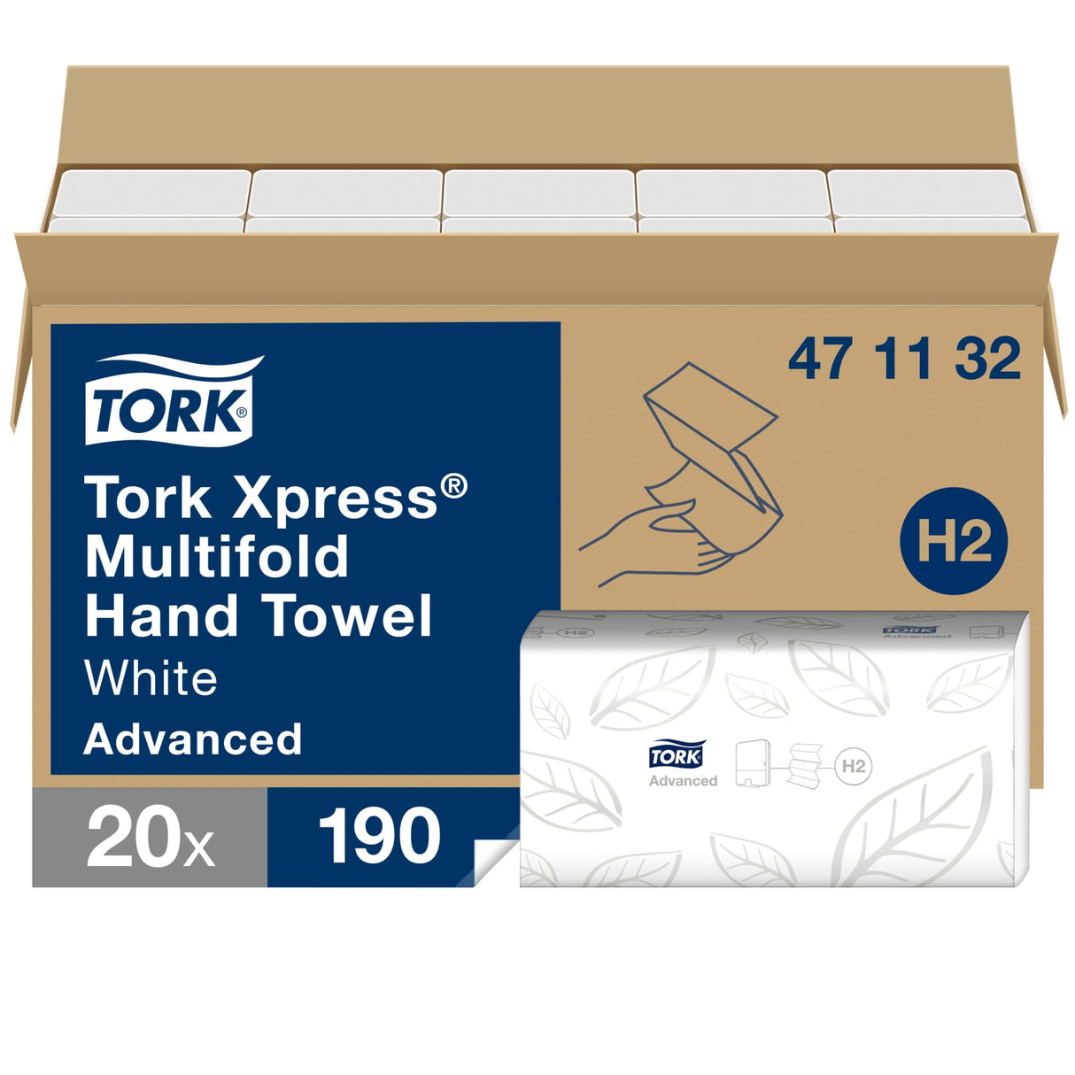 Tork Xpress Papierhandtücher H2 Advanced, 2-lagig, 21,3 x 23,4 cm