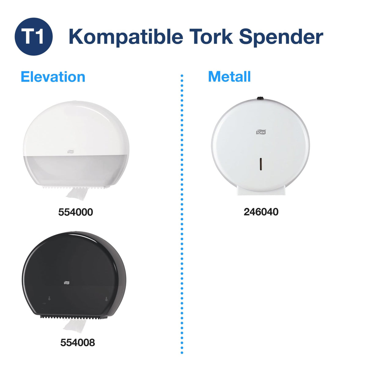 Tork Jumbo Toilettenpapier T1 Universal, 1-lagig, weiß – hohe Kapazität – Ansicht 5