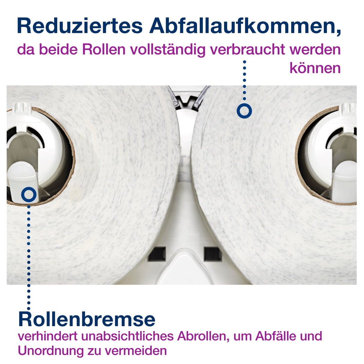 Tork Elevation Doppelrollenspender T2 für Mini Jumbo Toilettenpapier, mit Sichtfenster und Rollenbremse – Ansicht 8
