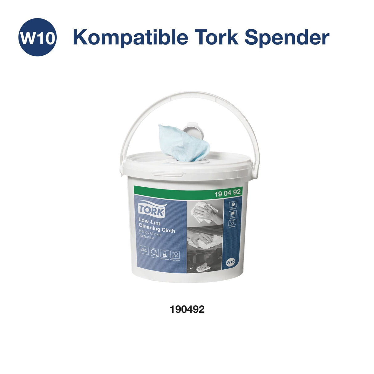 Tork Fusselarme Reinigungstücher, 1-lagig, blau, W10, Rolle – Ansicht 6