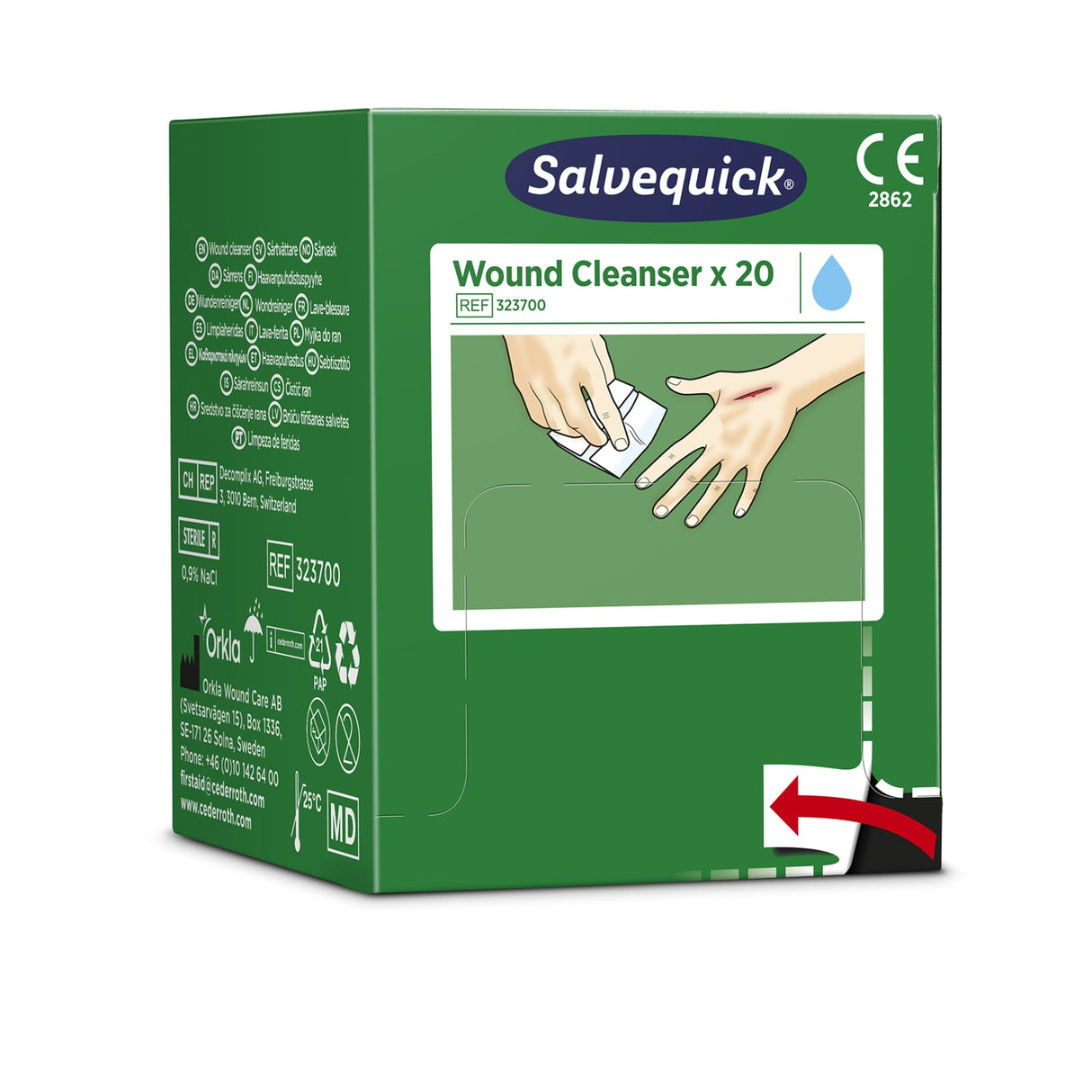 Cederroth Salvequick Wundreiniger, steril einzeln verpackt – Ansicht 2