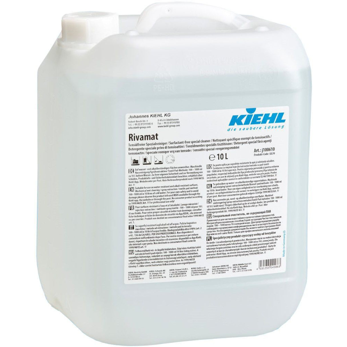 Kiehl Rivamat tensidfreier Automatenreiniger – 10 Liter - Kanister