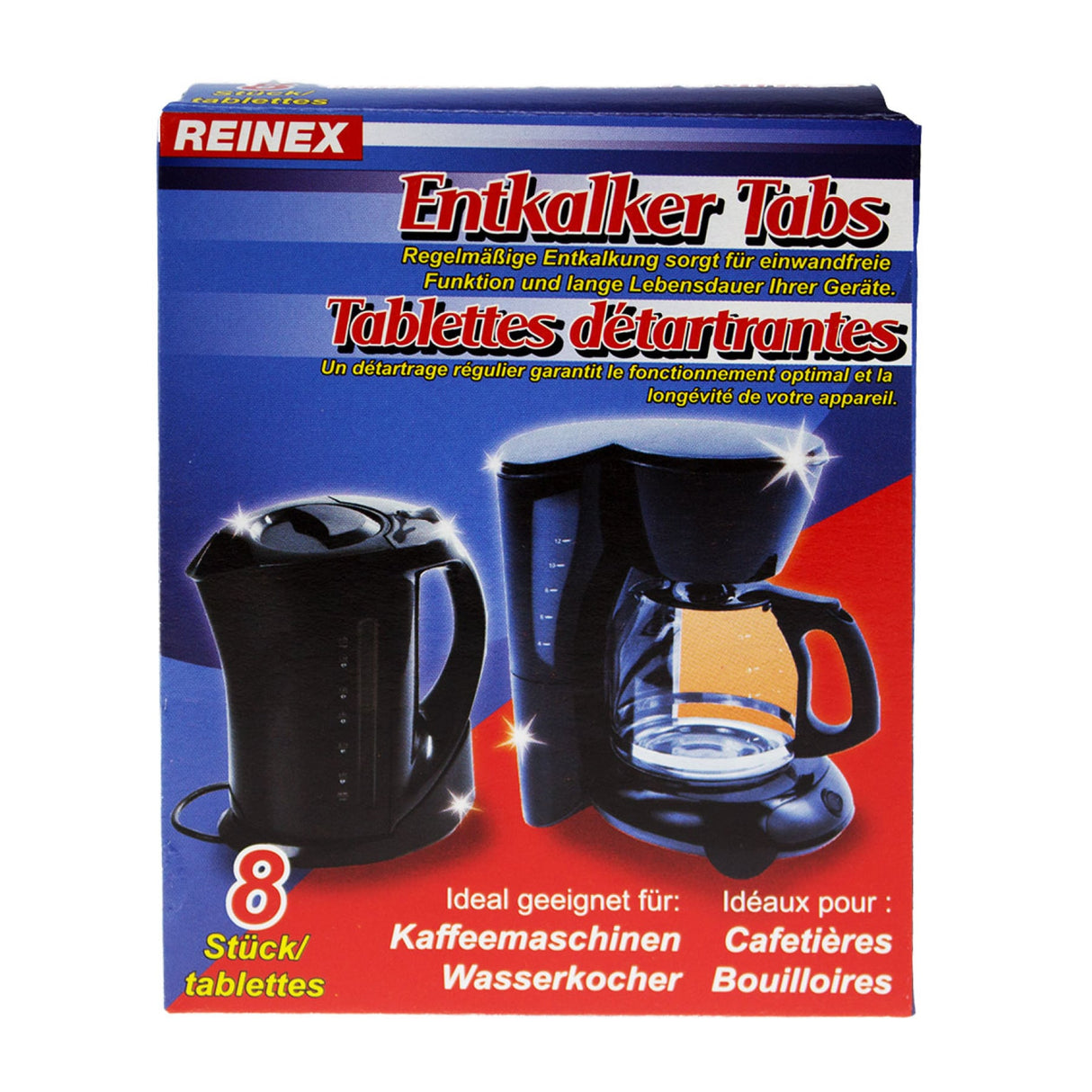 Reinex Entkalker Tabs – für Kaffeemaschine und Wasserkocher