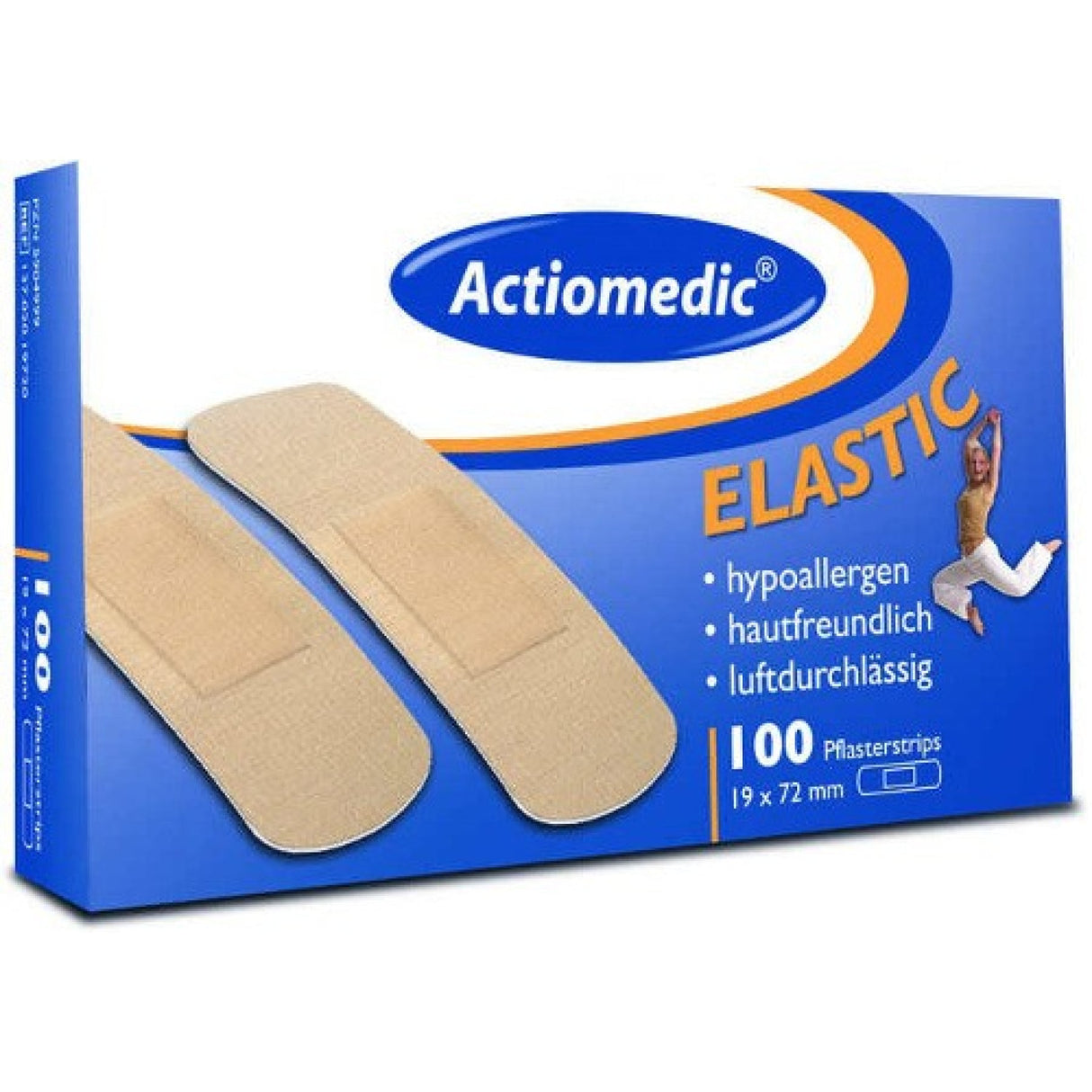 Actiomedic ELASTIC Pflasterstrips 19 x 72 mm, luftdurchlässig und hypoallergen