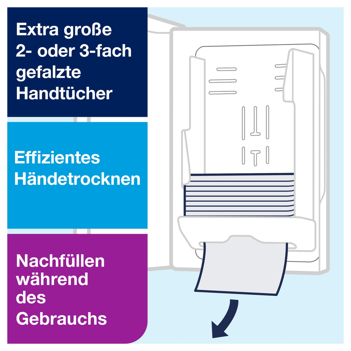 Tork Xpress Handtuchspender Edelstahl mit Fingerabdruckschutz, H2 – Ansicht 3