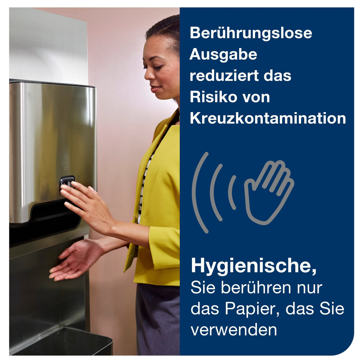 Tork Matic Sensor-Papierspender H1, berührungslos, Edelstahl – Ansicht 4