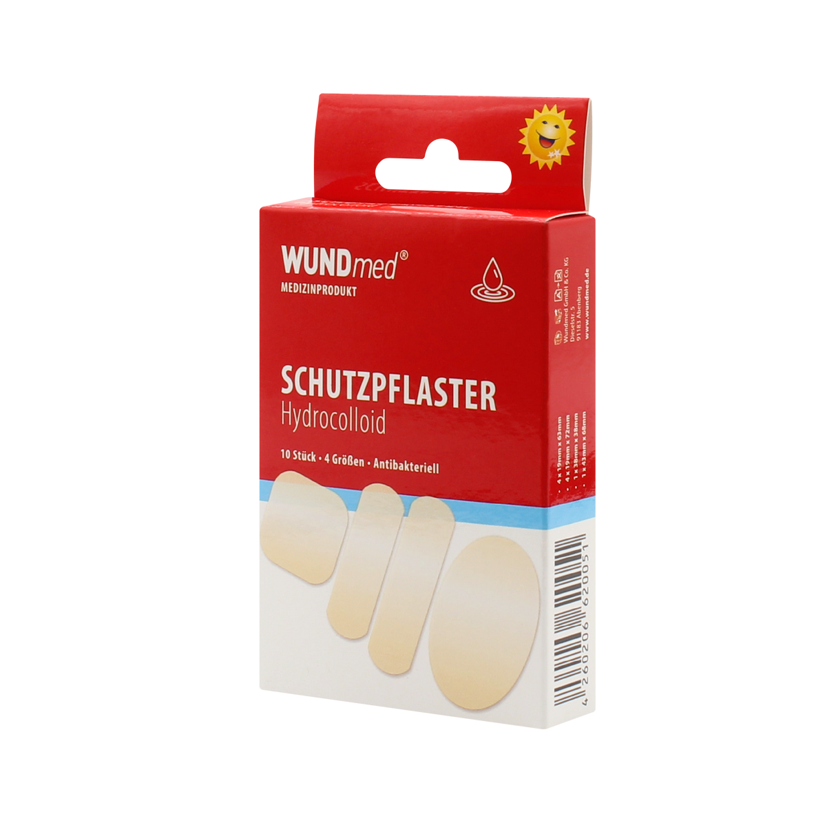 WUNDmed Hydrocolloid-Pflaster, latexfrei – nimmt Wundflüssigkeit auf, 4 Größen – Ansicht 2