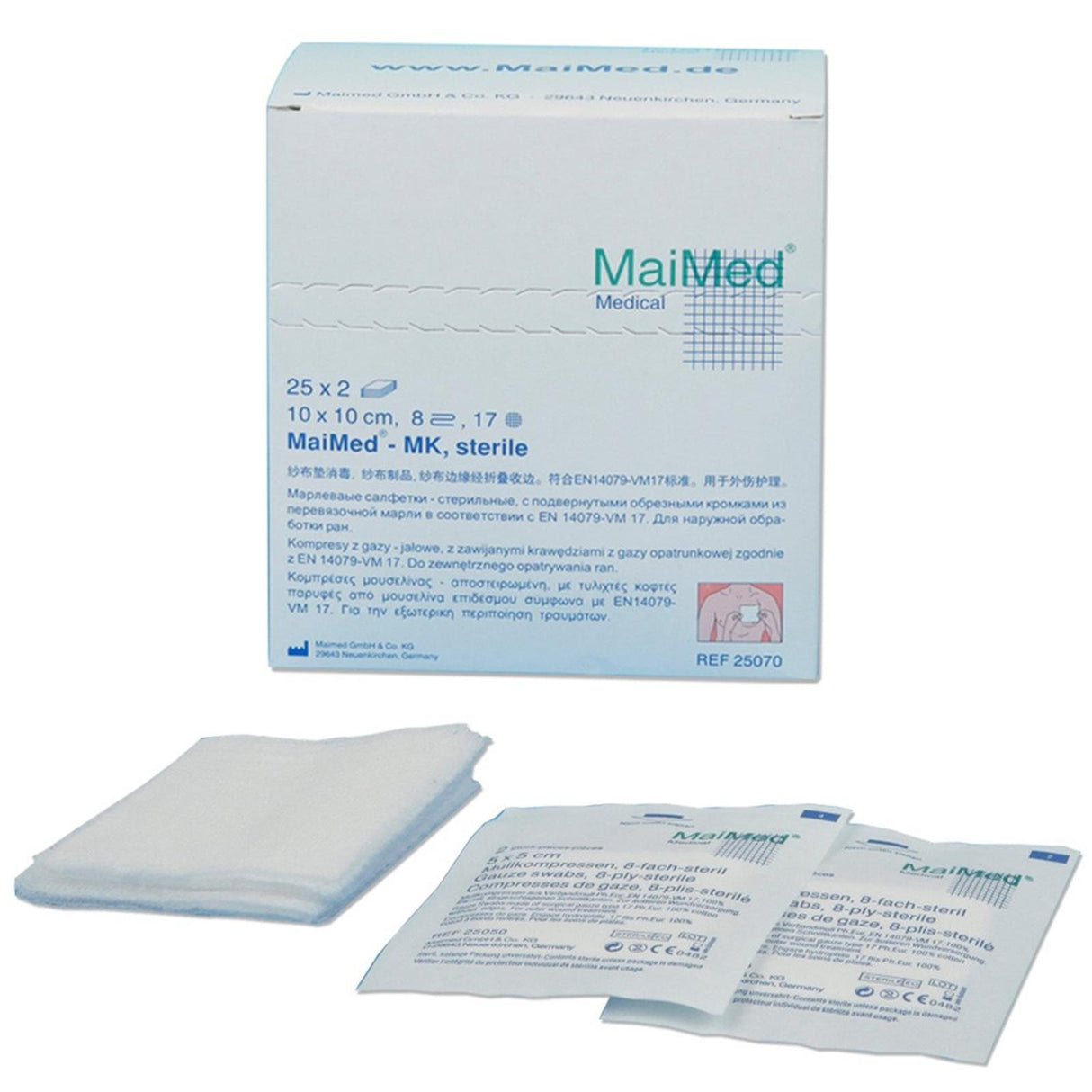MaiMed Mullkompressen steril 12- lagig 25 x 2 Stück