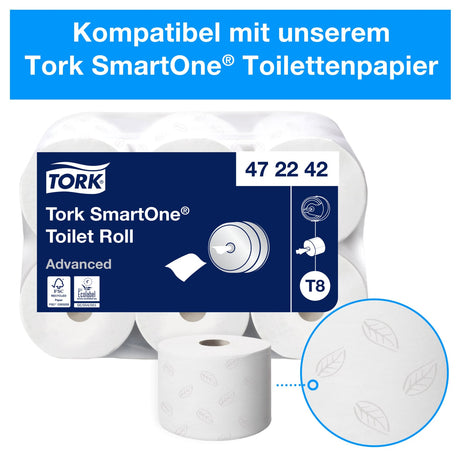 Tork SmartOne Toilettenpapierspender T8, robust mit Diebstahlschutz und Einzelblattausgabe – Ansicht 5