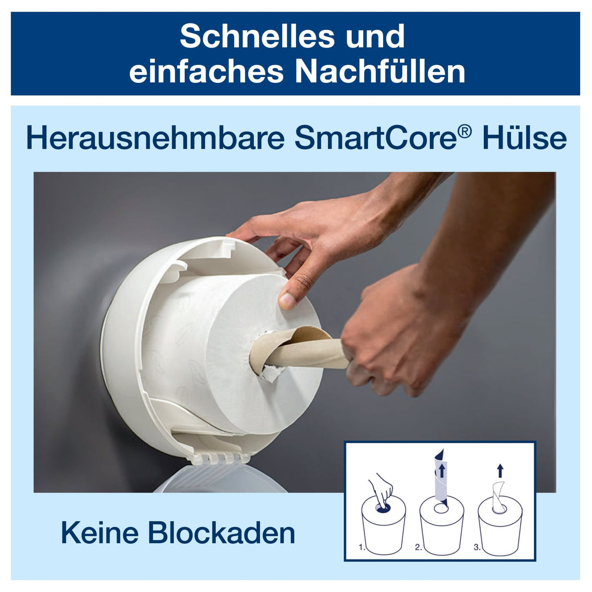Tork SmartOne Mini Toilettenpapierspender T9, kompakt mit Einzelblattausgabe – Ansicht 5