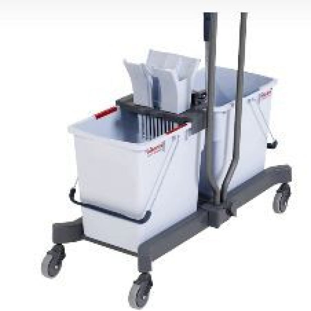 Vileda Professional UltraSpeed Pro Doppelfahreimer-Set – Fahrbares Bodenreinigungssystem mit Presse
