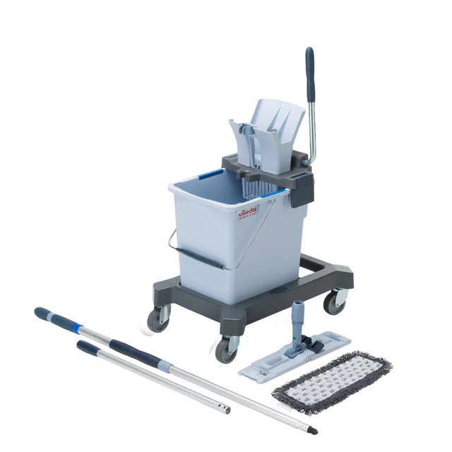 Vileda Professional UltraSpeed Pro Einfachfahreimer-Set – 6-teiliges Bodenreinigungssystem mit Presse