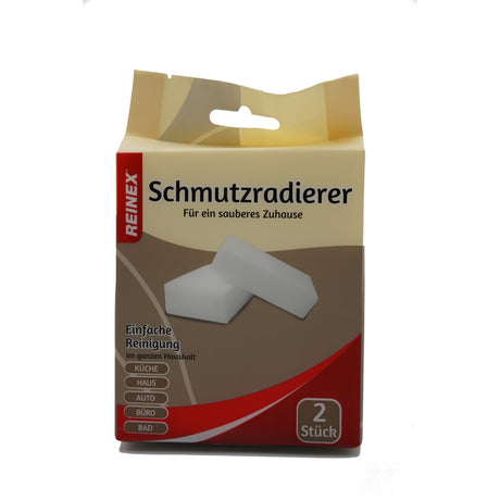 Reinex Schmutzradierschwamm, 2-teilig – entfernt Schmutz ganz ohne Chemie