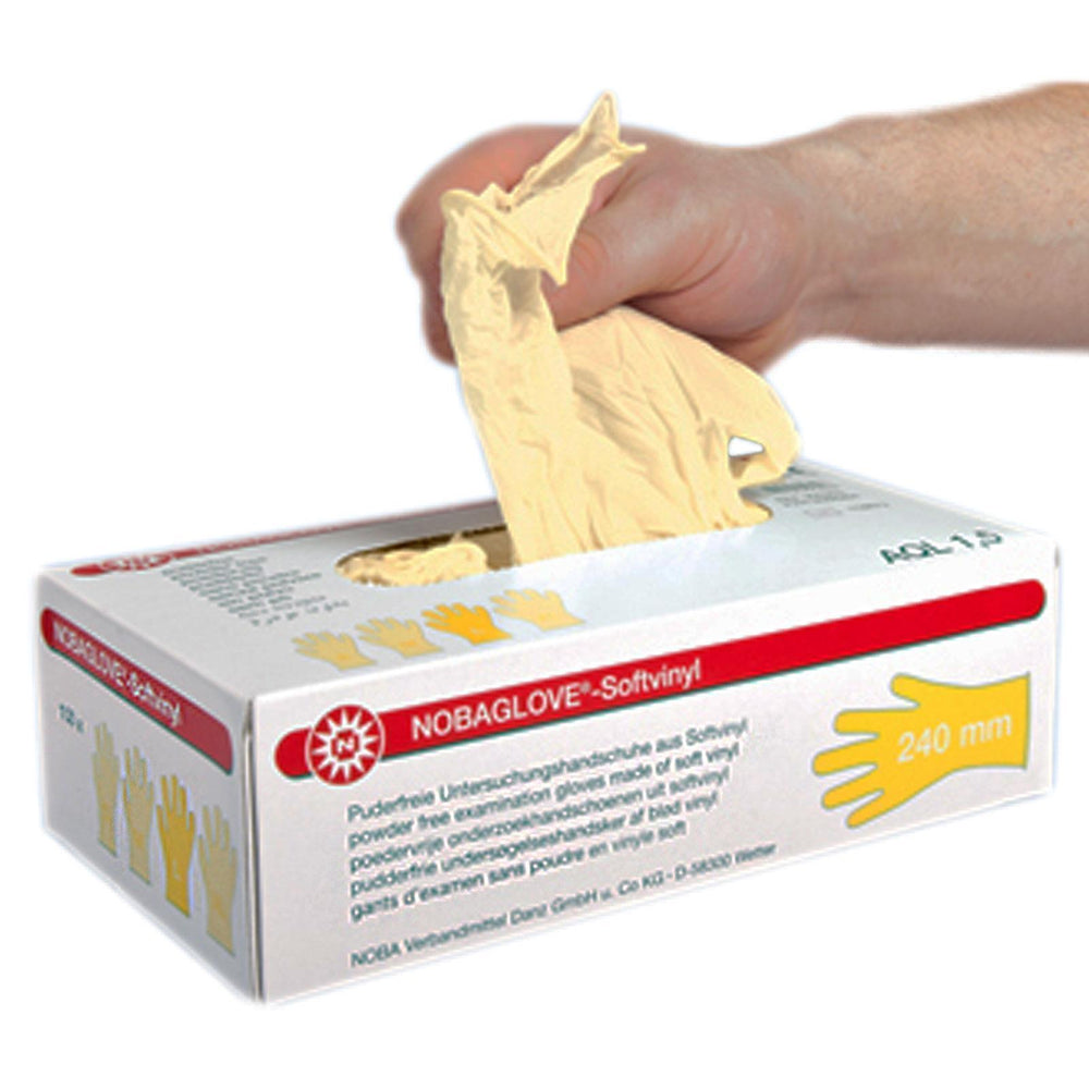 nobaglove handschuhe NOBA Nobaglove Softvinyl puderfrei weiß 100 Stück – medizinbedarf.eu