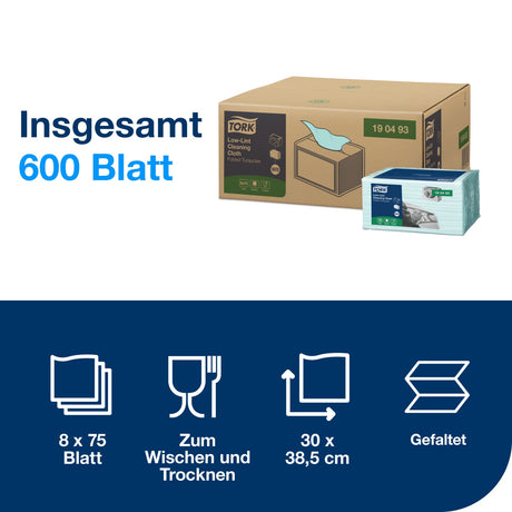Tork Premium Reinigungstücher W8, fusselarm, perforiert – Ansicht 2