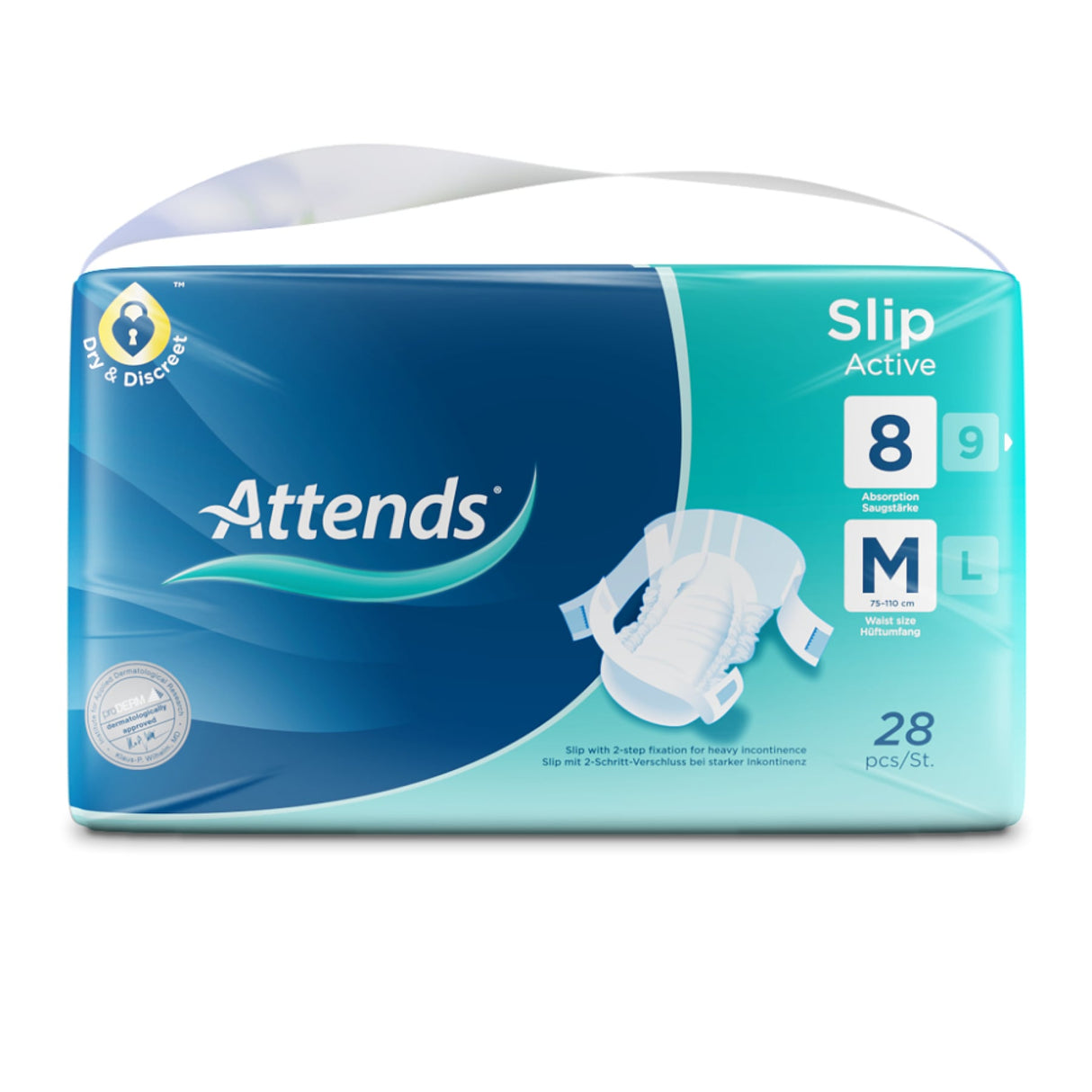 Attends Slip Active 8 Inkontinenzhosen mit 2-Schritt-Verschluss, atmungsaktiv – Ansicht 2