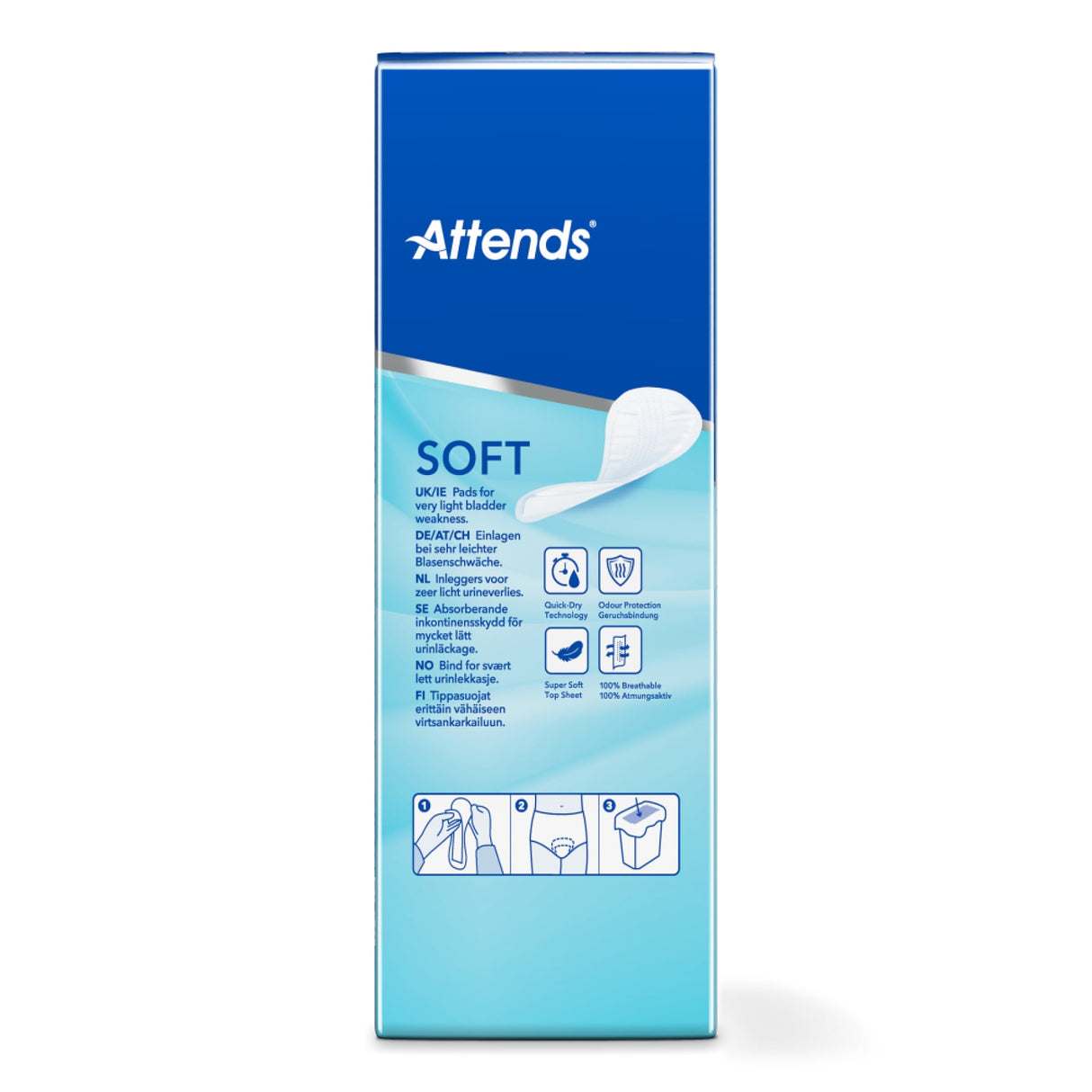 Attends SOFT Inkontinenzeinlagen – anatomisch geformt, seidenweiche Oberfläche, atmungsaktiv – Ansicht 3