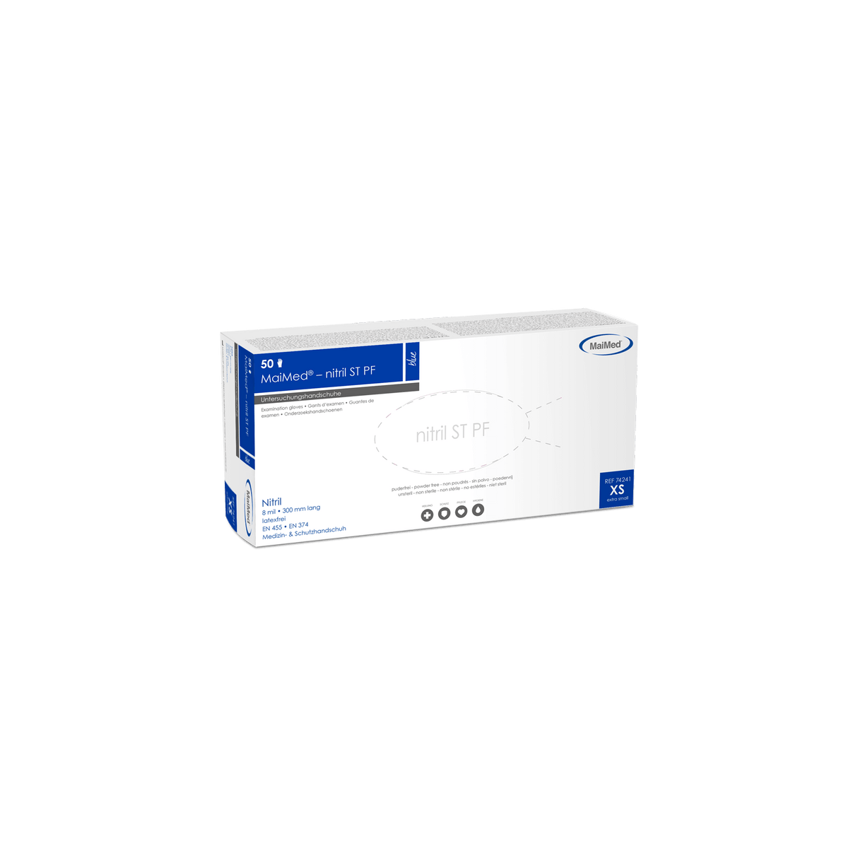 MaiMed Nitrilhandschuhe ST PF blau puderfrei 50 Stück