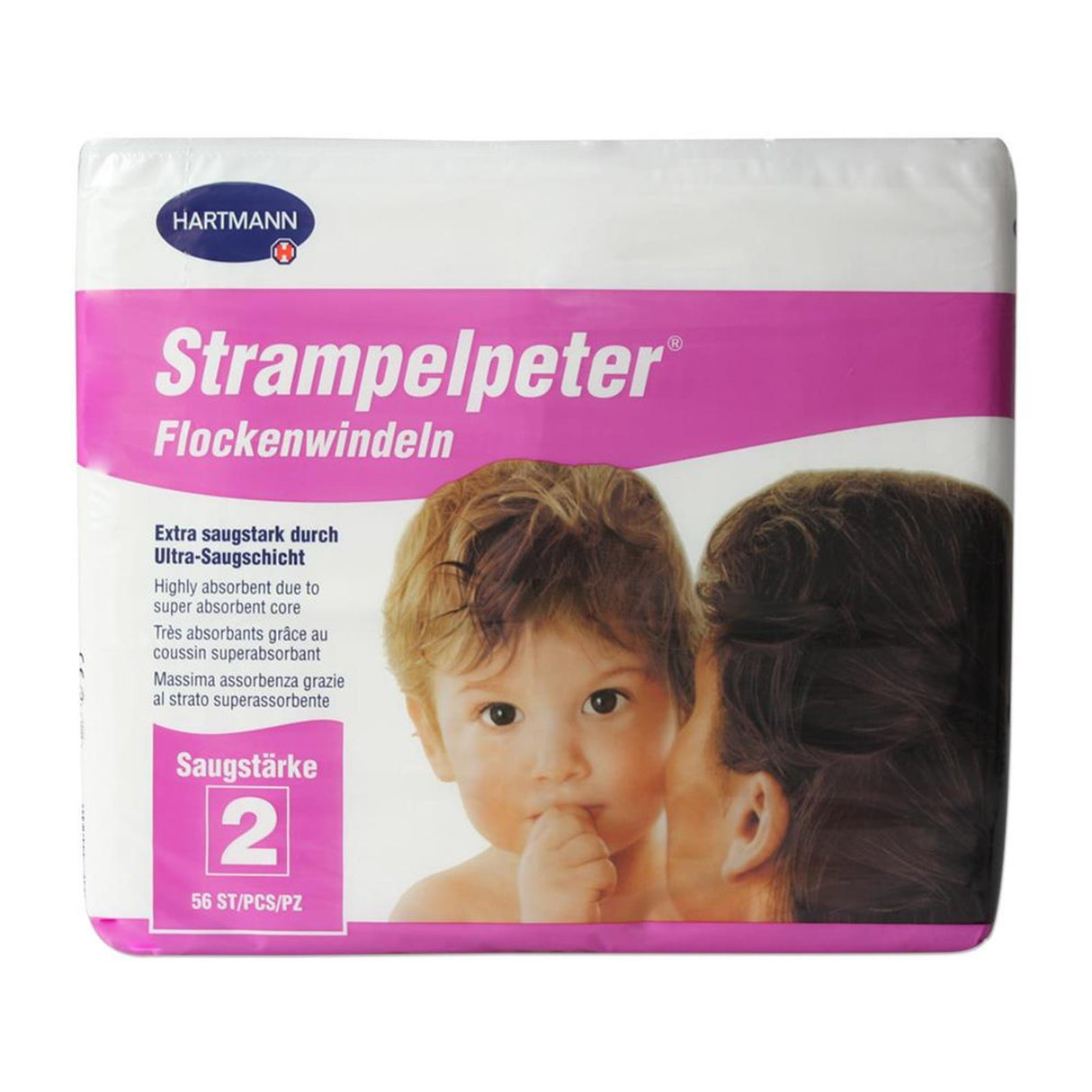 Hartmann Strampelpeter Flockenwindeln 35x11 cm 56 Stück