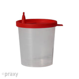 AMPri Urinbecher 125 ml mit Schnappdeckel rot 50 Stück