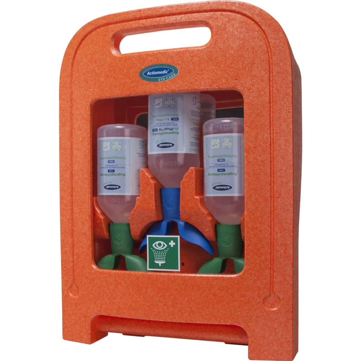 Actiomedic EYE CARE Medi2Protect TWIN I Augenspülstation – mit Sichtfenster und Wandhalterung