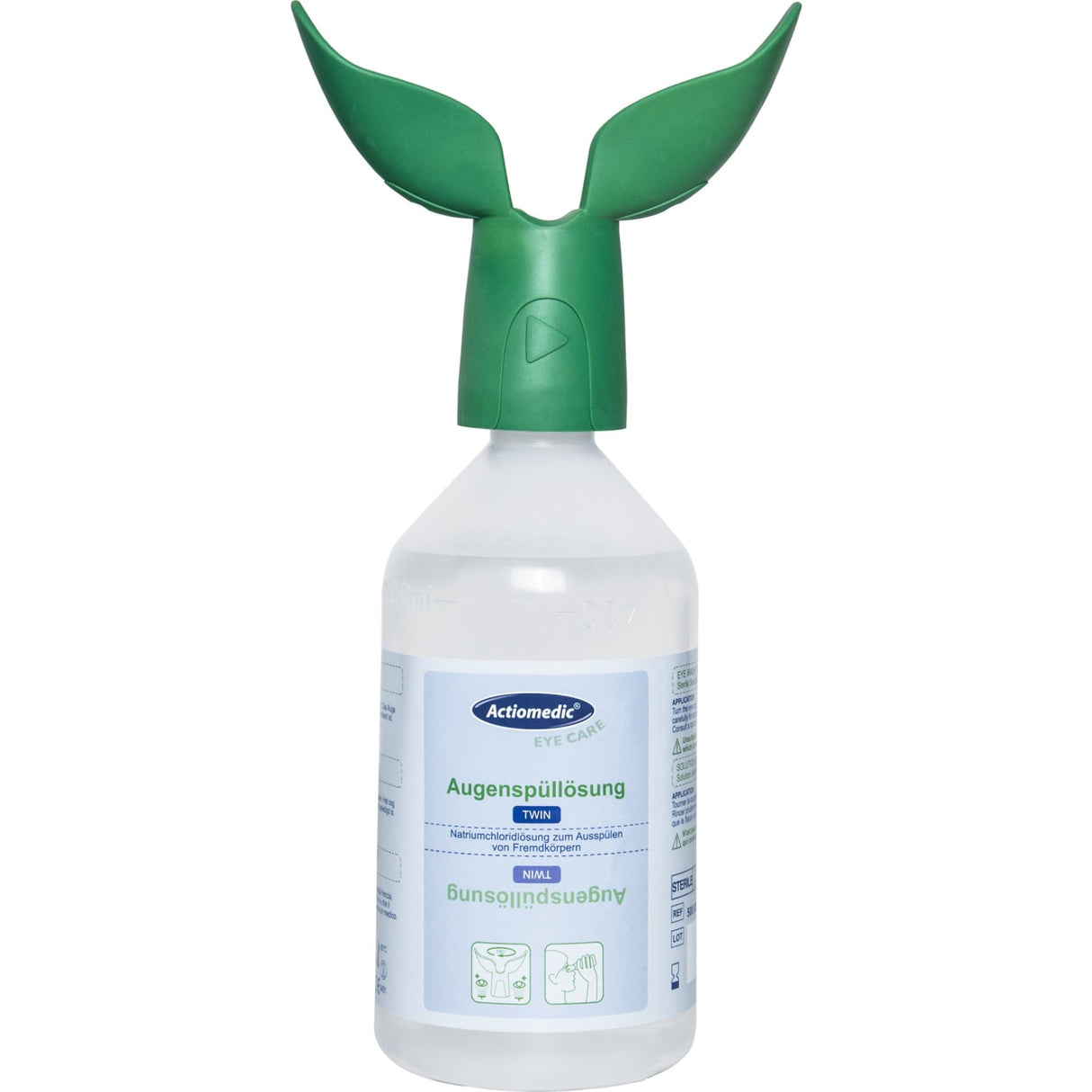 Actiomedic EYE CARE TWIN Augenspülflasche, für beide Augen gleichzeitig – ergonomische Doppel-Augenschale