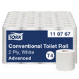 Tork Kleinrollen Toilettenpapier T4 Advanced, 2-lagig, weiß – 250 Blatt/Rolle