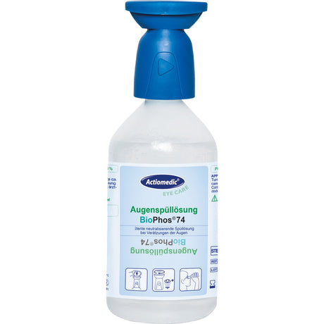 Actiomedic Augenspülflasche mit phosphatgepufferter Spüllösung – für Station, Koffer und mobilen Einsatz